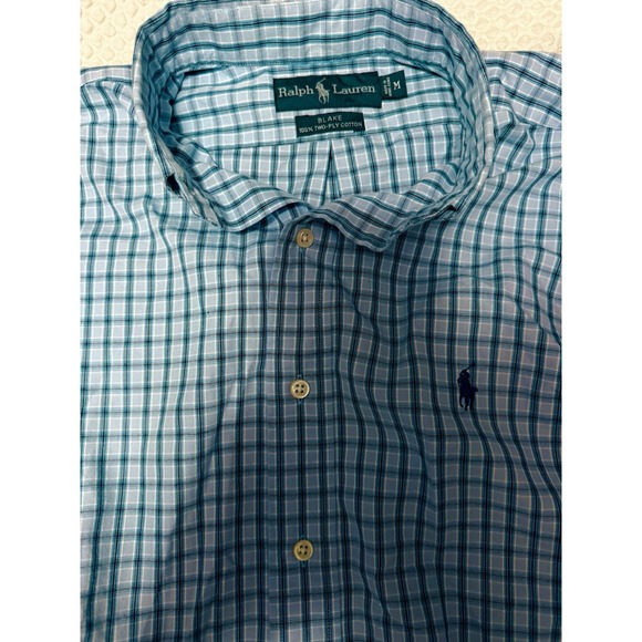 Polo Ralph Lauren Other - Ralph Lauren Shirt Mens‎ Medium Blue Check Blake Long Sleeve Button Up Vintage